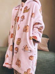 Lilac Capybara - Fleece Zip Through Dressing Gown (3-16yrs) - Image 6 of 11