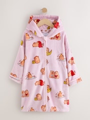 Lilac Capybara - Fleece Zip Through Dressing Gown (3-16yrs) - Image 8 of 11