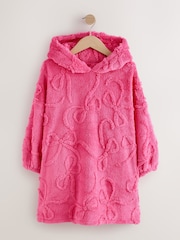 Çəhrayı yay - Jacquard Fleece Kapşonlu yorğan (3-16il) - 4şəkildən 1 şəkil
