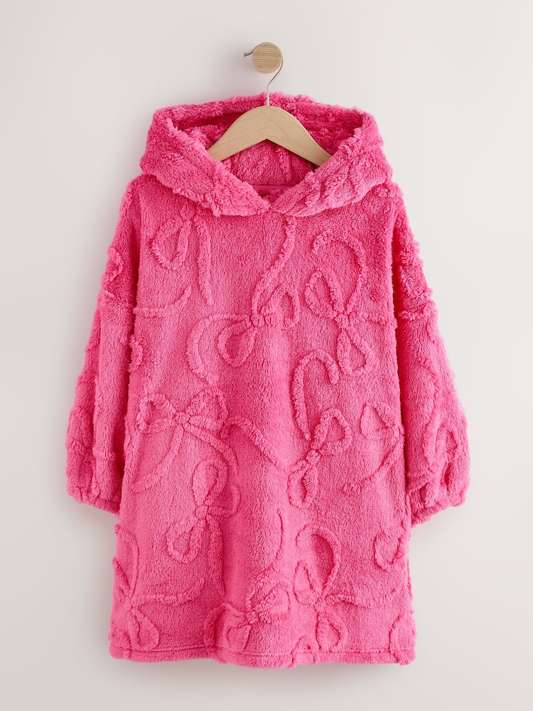 Çəhrayı yay - Jacquard Fleece Kapşonlu yorğan (3-16il) - 4şəkildən 1 şəkil