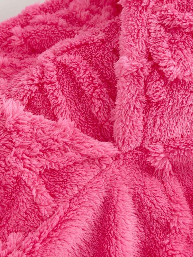 Çəhrayı yay - Jacquard Fleece Kapşonlu yorğan (3-16il) - 4şəkildən 4 şəkil