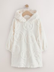 Ecru Happy Face Jacquard Fleece Hooded Blanket (3-16yrs) - Image 1 of 4