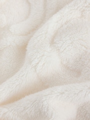 Ecru Happy Face Jacquard Fleece Hooded Blanket (3-16yrs) - Image 3 of 4