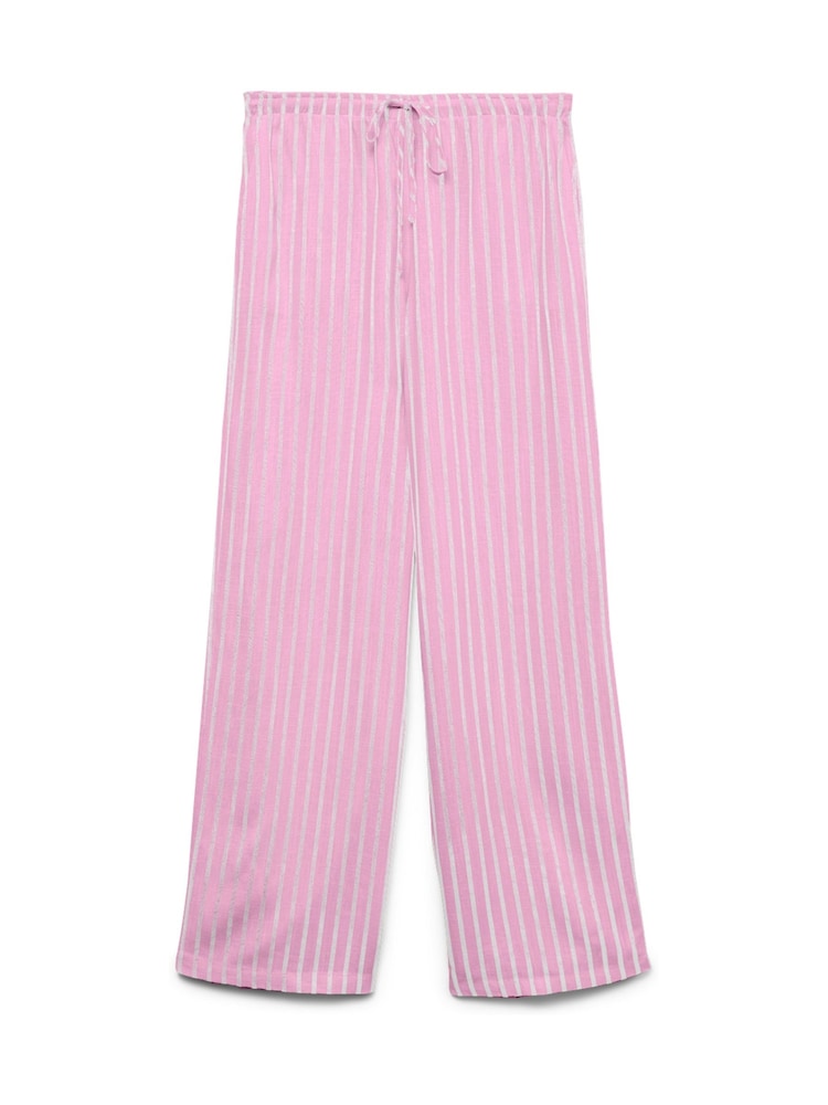 VERO MODA Pink Mid Rise Wide Leg Trousers - Image 1 of 2 VERO MODA Pink Mid Rise Wide Leg Trousers - Image 1 of 2