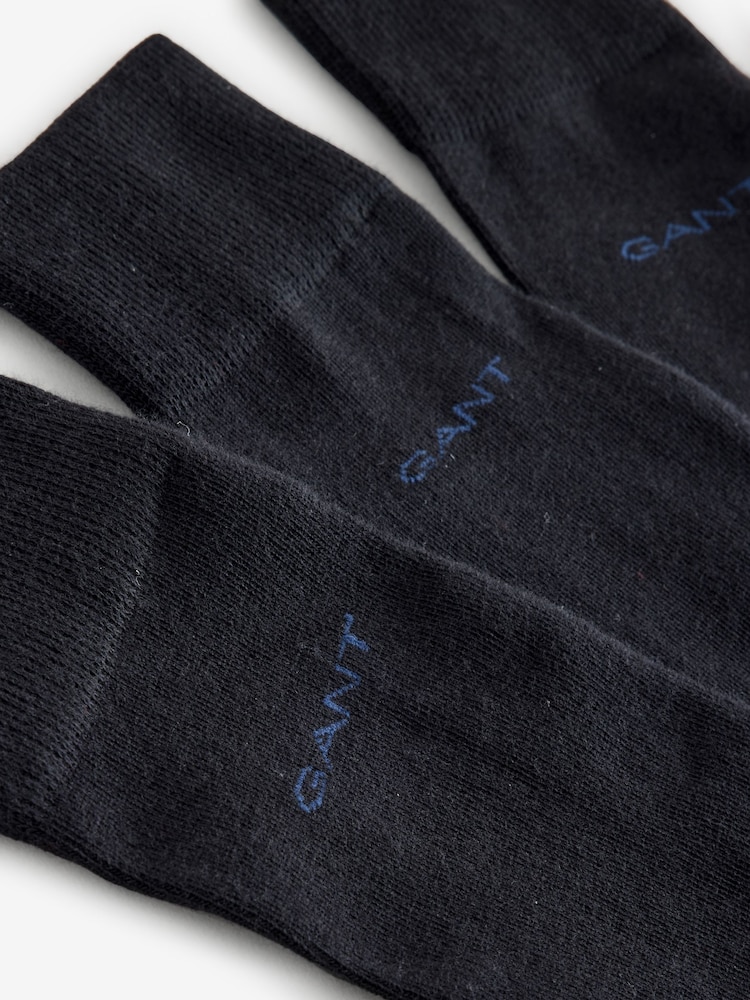 GANT Black Soft Cotton Socks 3 Pack - Image 2 of 4