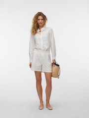 VERO MODA White Broderie High Waisted Shorts - Image 3 of 5
