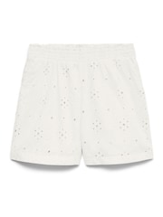 VERO MODA White Broderie High Waisted Shorts - Image 5 of 5