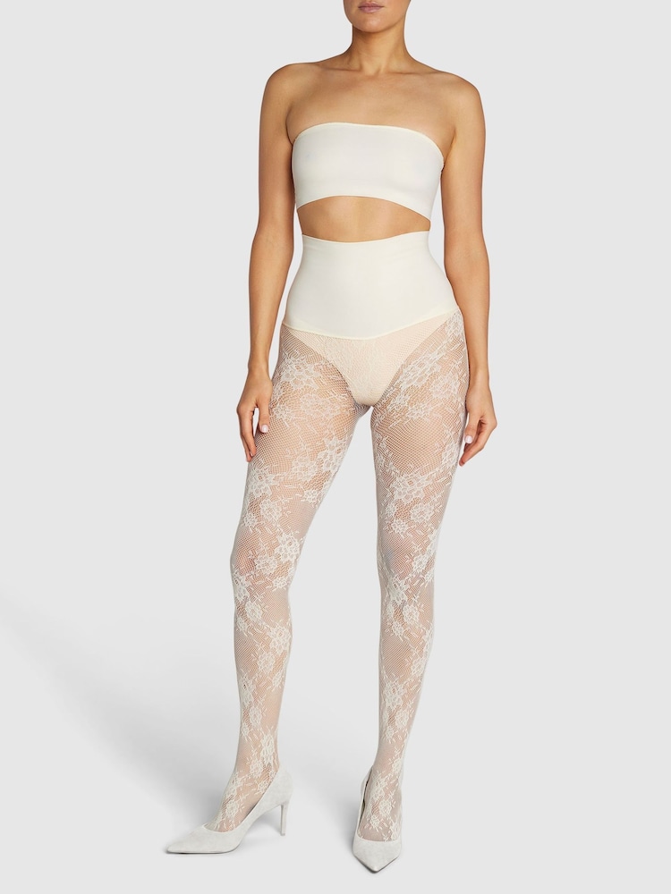 Heist White Floral Lace The Floral Lace Patterned Tights - Image 1 of 5 Heist White Floral Lace The Floral Lace Patterned Tights - Image 1 of 5