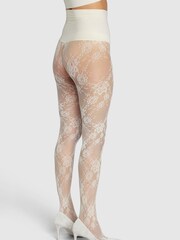 Heist White Floral Lace The Floral Lace Patterned Tights - Image 3 of 5
