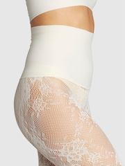 Heist White Floral Lace The Floral Lace Patterned Tights - Image 4 of 5