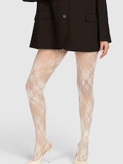 Heist White Floral Lace The Floral Lace Patterned Tights - Image 5 of 5