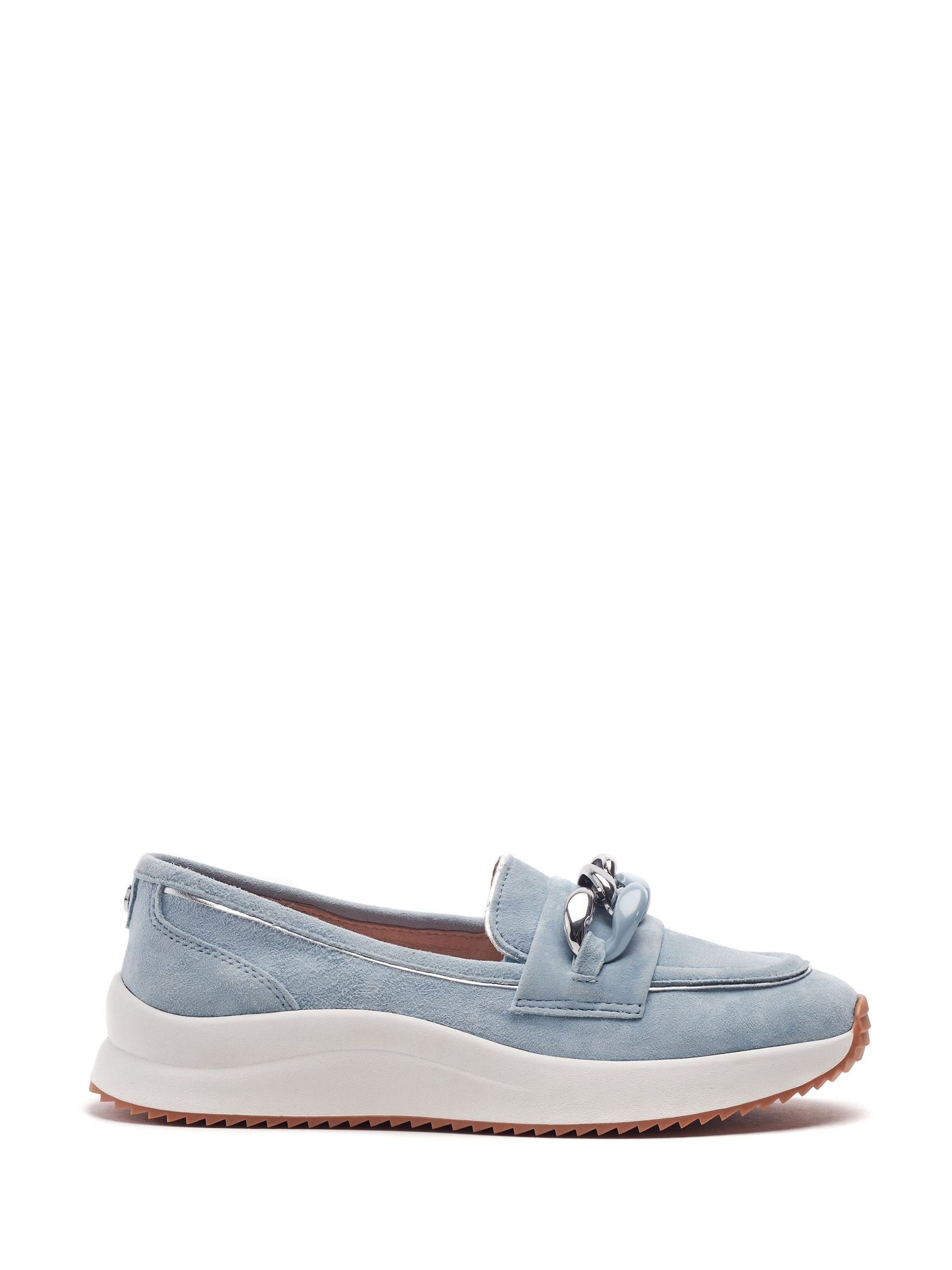Moda In Pelle Women's Blue Sorrento Leather Hybrid Shoes With Snaffle Trim - Image 1