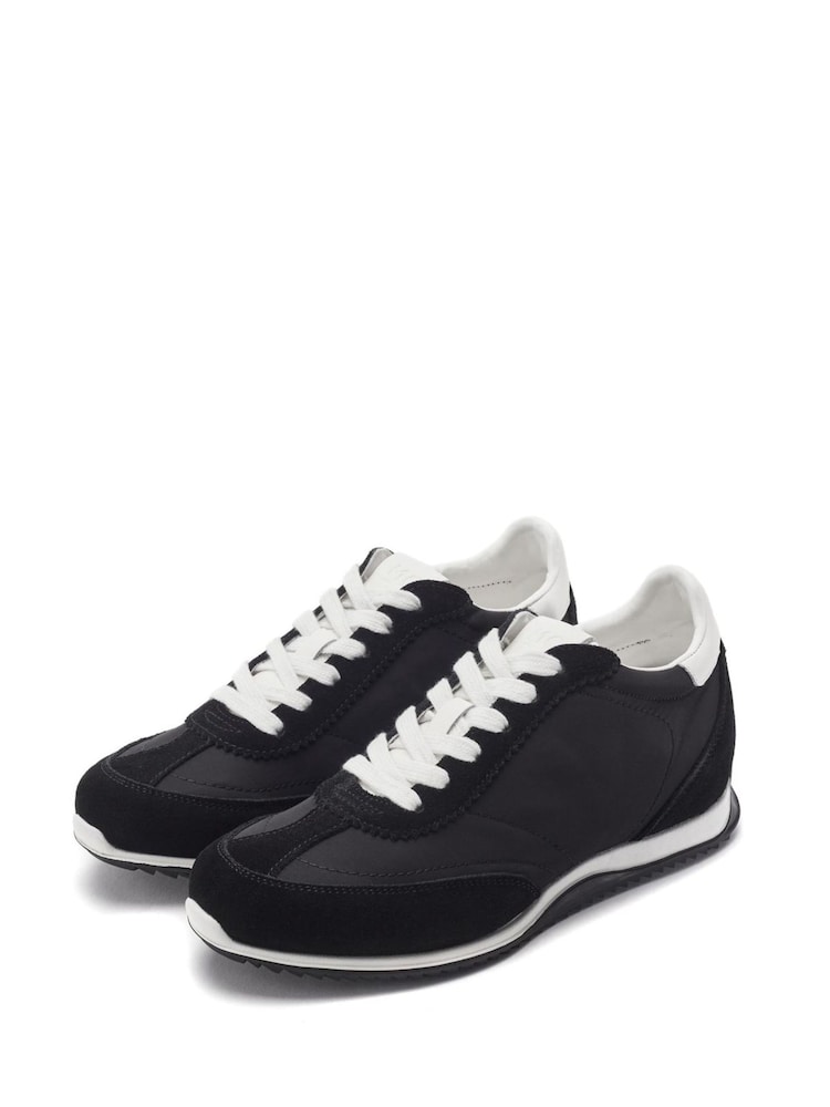 Moda in Pelle Black Akalia Slim Sole Hidden Wedge Trainers - Image 2 of 4
