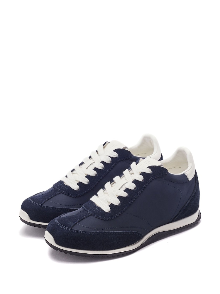 Moda in Pelle Blue Akalia Slim Sole Hidden Wedge Trainers - Image 2 of 4