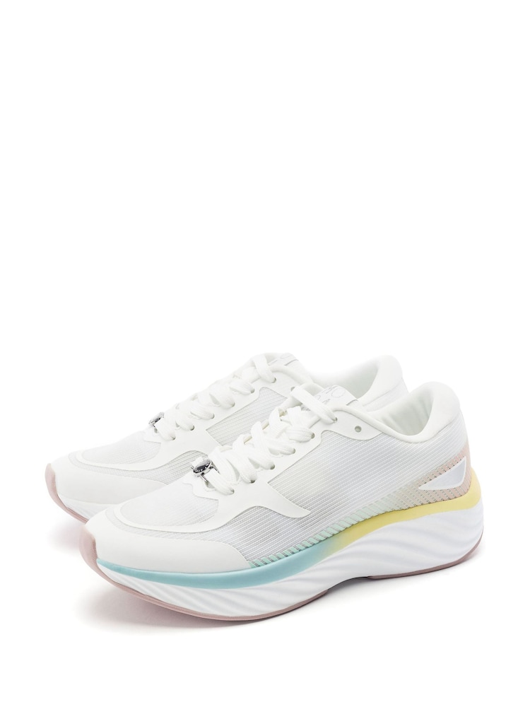 Moda in Pelle White Damara Textured Outsole Trainers - Image 2 of 4
