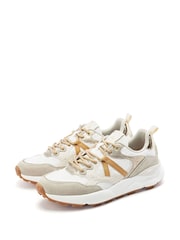Moda in Pelle Off White Blainey Multi Panelled Chunky Trainers - Image 2 of 4