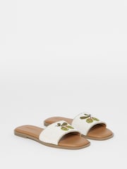Simply Be Natural Wide Fit Beaded Fruit Sandals - Image 2 of 4
