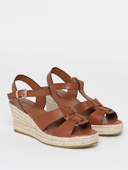 Simply Be Nude Wide Fit Woven Front Espadrille Wedge Sandals - Image 2 of 4