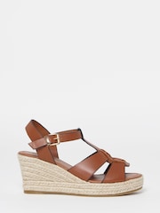 Simply Be Nude Wide Fit Woven Front Espadrille Wedge Sandals - Image 3 of 4