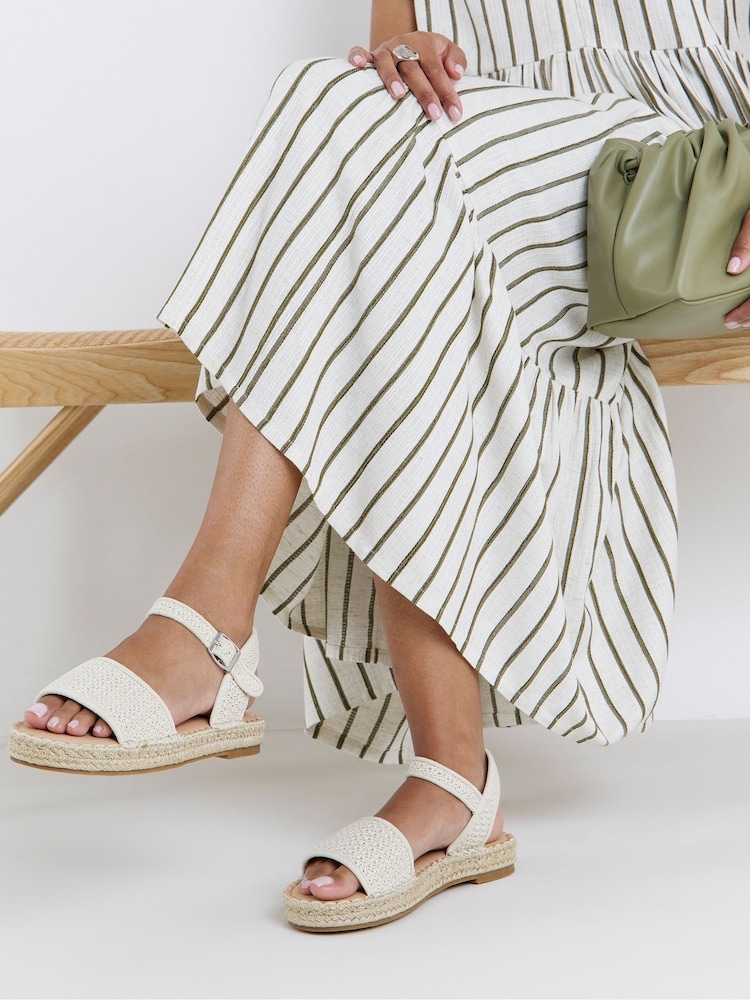Natural - Simply Be Flatform Barely There Espadrille Sandals - Imagen 1 de 4