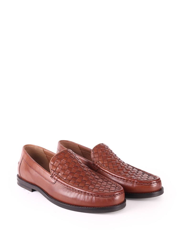 Off The Hook Brown Orson Leather Woven Loafers - Image 2 of 6 Off The Hook Brown Orson Leather Woven Loafers - Image 2 of 6