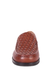 Off The Hook Brown Orson Leather Woven Loafers - Image 4 of 6