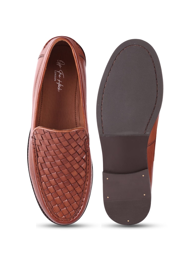 Off The Hook Brown Orson Leather Woven Loafers - Image 6 of 6 Off The Hook Brown Orson Leather Woven Loafers - Image 6 of 6