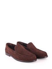 Off The Hook Brown Ronan Suede Apron Loafers - Image 1 of 6