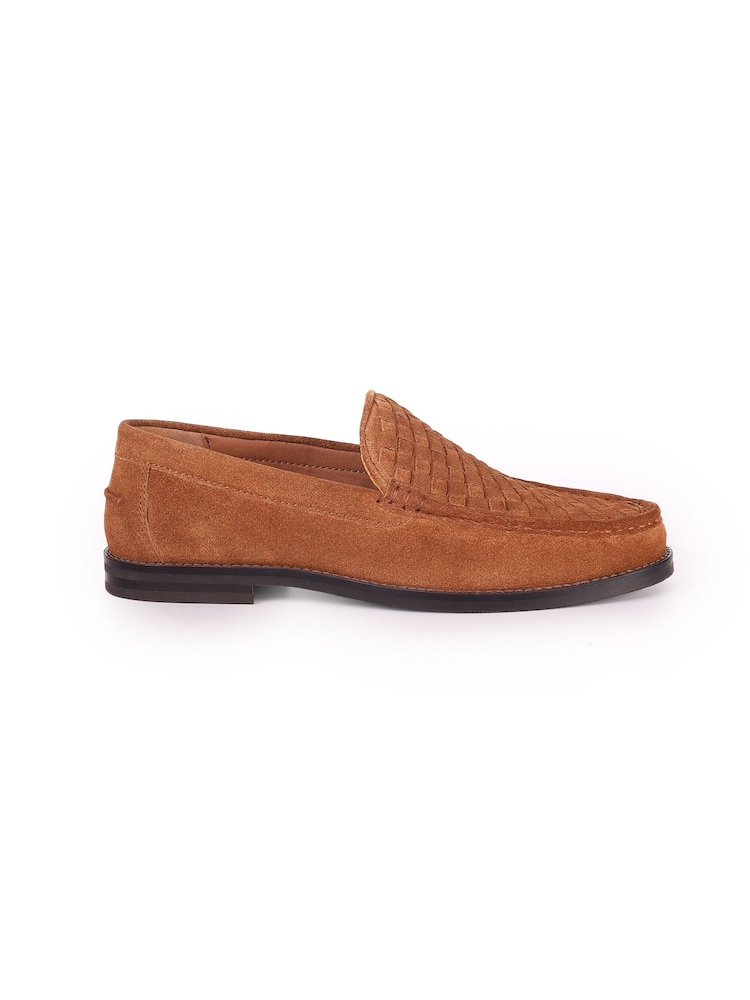 Off The Hook Tan Brown Orson Leather Woven Loafers - Image 2 of 6 Off The Hook Tan Brown Orson Leather Woven Loafers - Image 2 of 6