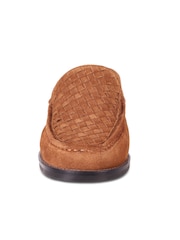 Off The Hook Tan Brown Orson Leather Woven Loafers - Image 4 of 6
