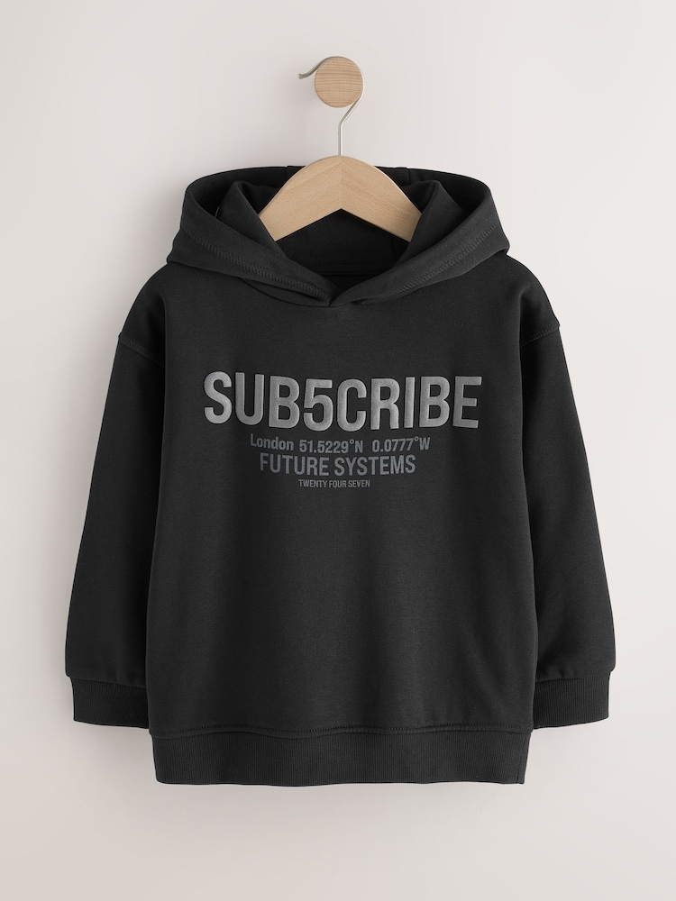 Suscribir negro - Sudadera con capucha con estampado gráfico para mayores (3-16años) - Imagen 1 de 4 Suscribir negro - Sudadera con capucha con estampado gráfico para mayores (3-16años) - Imagen 1 de 4