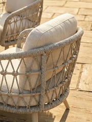 Norfolk Collection Beige Cream 6 Seat Vargo Low Garden Dining Set - Image 4 of 6