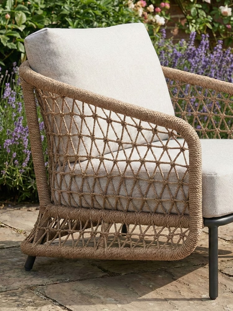 Norfolk Collection Dune Beige Cream Peakdale Open Weave Sofa Garden Set - Image 5 of 5