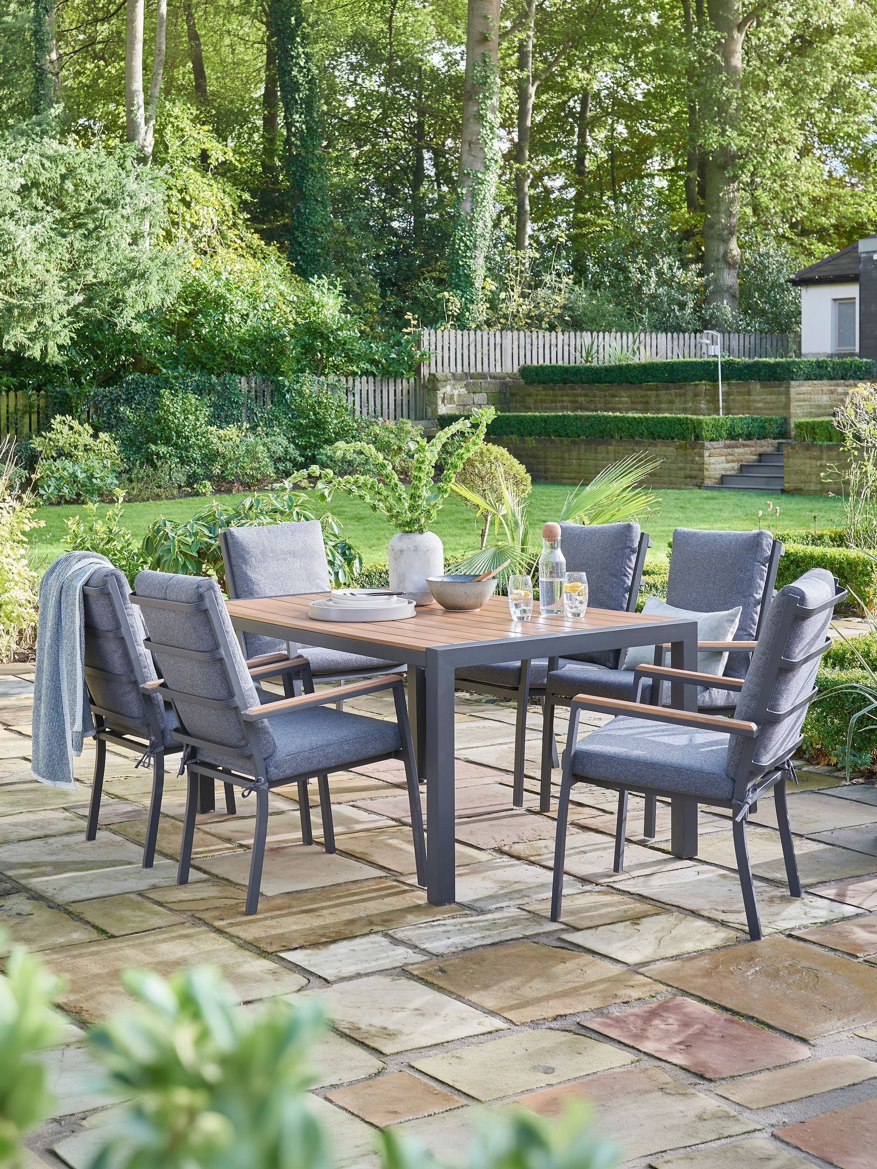 Rackhams Easton Six Seater Dining Set With Cushions - Image 4