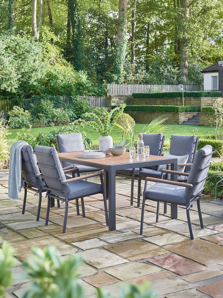 Norfolk Collection Anthracite Grey Easton 6 Seater Garden Dining Set - Image 1 of 6