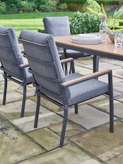 Norfolk Collection Anthracite Grey Easton 6 Seater Garden Dining Set - Image 4 of 6