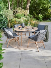 Norfolk Collection Stone Grey Keswick 4 Seat Garden Dining Set - Image 1 of 5