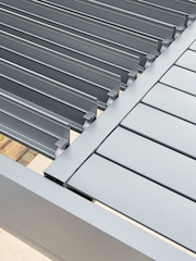 Norfolk Collection Grey Aluminium Nexus Garden Pergola 3m x 4m with LEDs and 3 Screens - Image 4 of 6