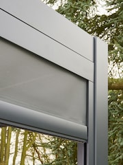 Norfolk Collection Grey Aluminium Nexus Garden Pergola 3m x 4m with LEDs and 3 Screens - Image 6 of 6