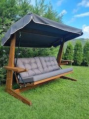 Norfolk Collection Anthracite Grey Brestwick 3 Seater Garden Swing Set - Image 1 of 2