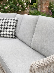 Norfolk Collection Speckled Beige Cream Cotswold Wicker Comfort Garden Corner Set - Image 4 of 5