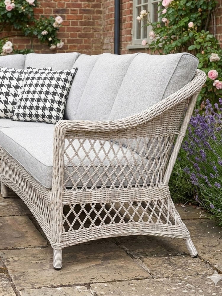 Norfolk Collection Speckled Beige Cream Cotswold Wicker Comfort Garden Corner Set - Image 5 of 5 Norfolk Collection Speckled Beige Cream Cotswold Wicker Comfort Garden Corner Set - Image 5 of 5