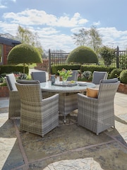 Norfolk Collection Beige Cream Burnham 6 Seat Garden Dining Set - Image 1 of 5