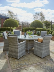 Norfolk Collection Beige Cream Burnham 6 Seat Garden Dining Set - Image 5 of 5