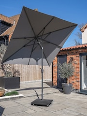 Royce Smoke Grey Anthracite Premium 2.5m Square Garden Parasol with LEDs - Image 2 of 6