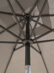 Royce Smoke Grey Anthracite Premium 2.5m Square Garden Parasol with LEDs - Image 4 of 6