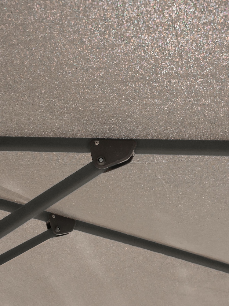 Royce Smoke Grey Anthracite Premium 2.5m Square Garden Parasol with LEDs - Image 6 of 6