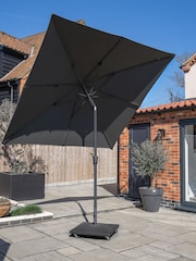 Royce Carbon Anthracite Grey Premium 2.5m Square Garden Parasol with LEDs - Image 2 of 6