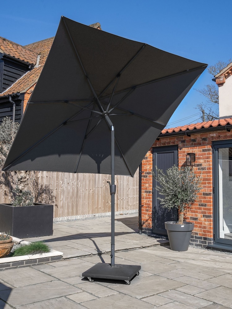 Royce Carbon Anthracite Grey Premium 2.5m Square Garden Parasol with LEDs - Image 2 of 6