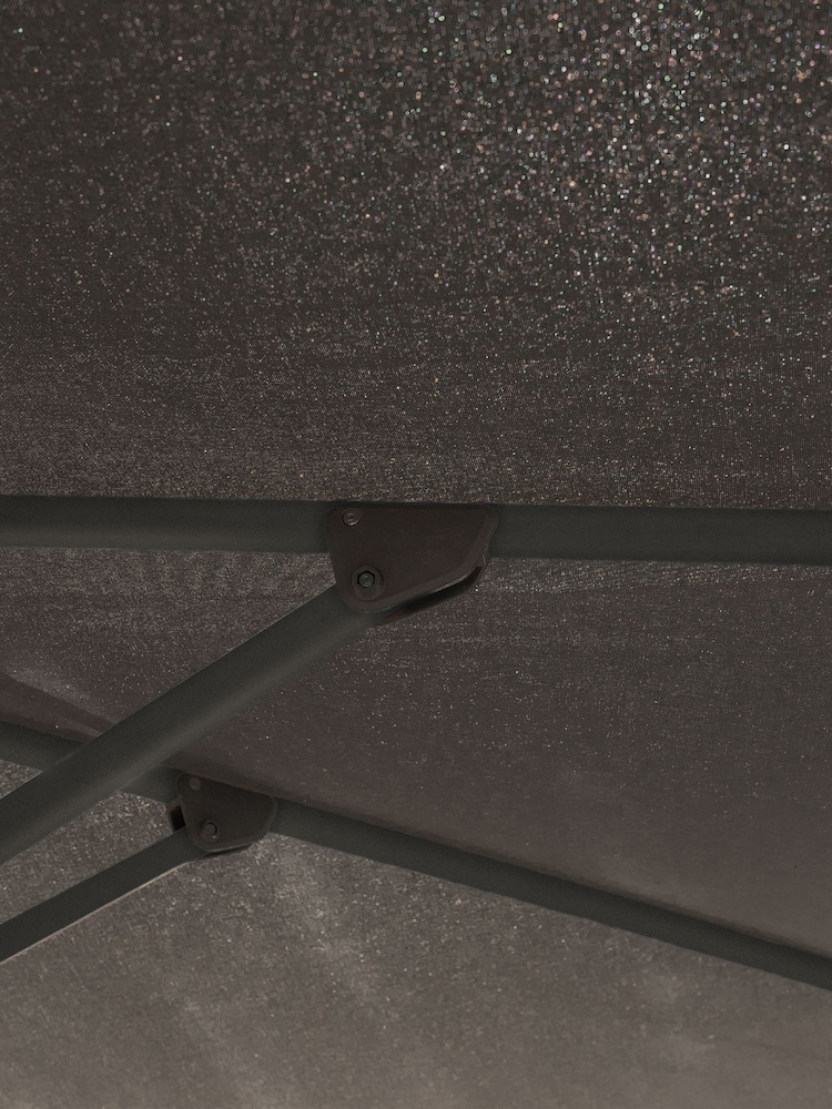 Royce Carbon Anthracite Grey Premium 2.5m Square Garden Parasol with LEDs - Image 6 of 6